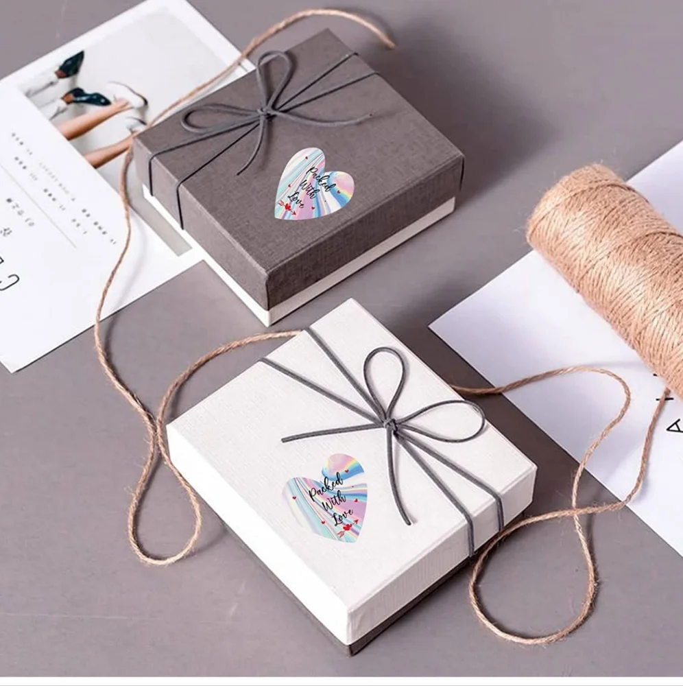 50 ct  Packed with Love Stickers are 1.5 inch in diameter